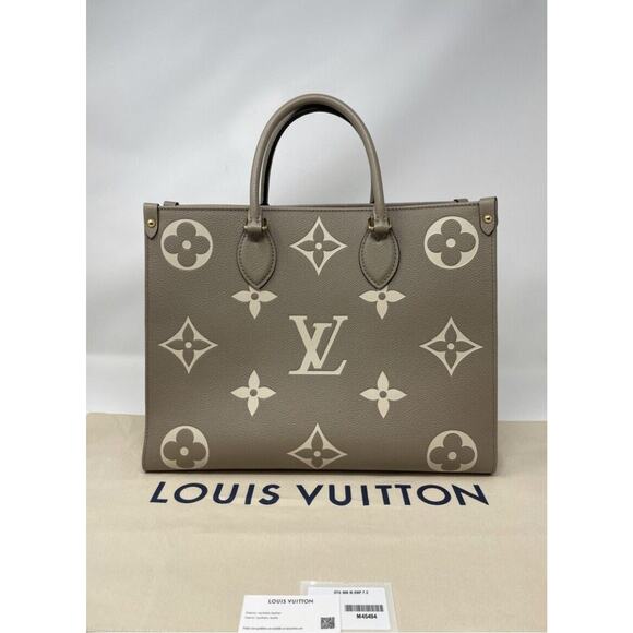 Louis Vuitton OnTheGo Tote MM Gray Turtle dove Empreinte Leather - Picture 5 of 13
